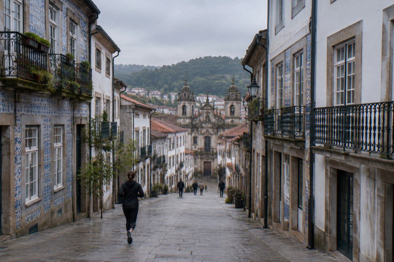 View over Braga's rooftops and church towers in northern Portugal