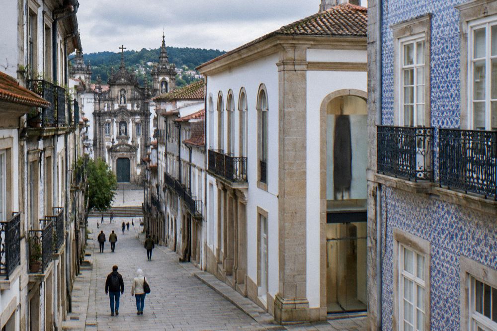 The contemporary art museum MUZEU in a restored historic building in central Braga